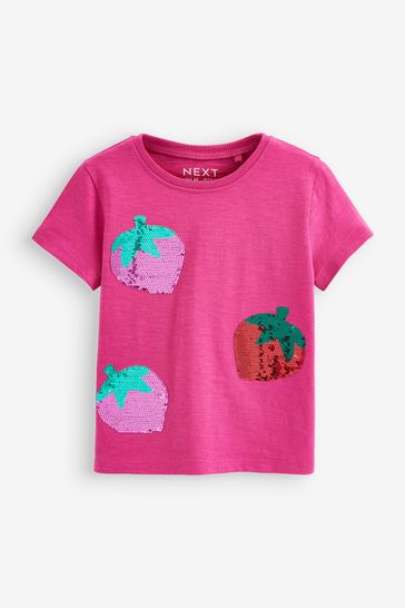 Pink Strawberry Sequin T-Shirt (3mths-7yrs)