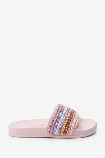Pink Rainbow Glitter Sliders