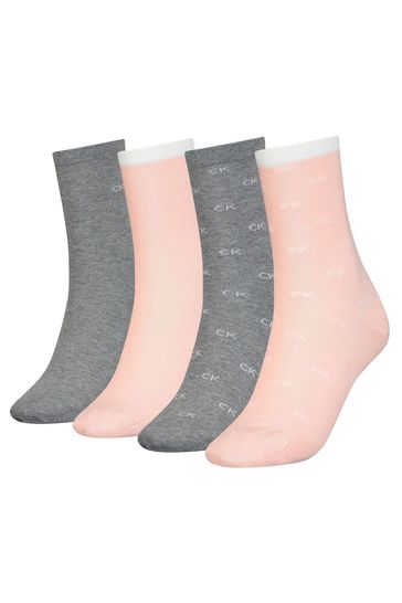 Calvin Klein Pink Holiday Socks 4 Pack