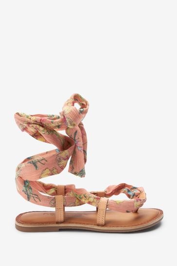 Scarf tie sandals deals