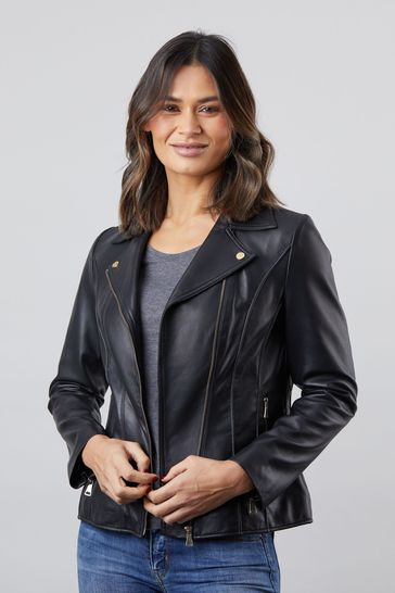 Lakeland leather biker jacket top