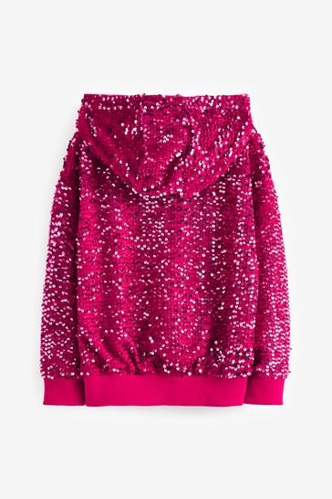 Pink sequin hoodie 2025