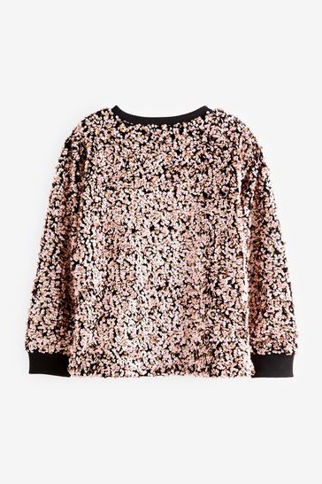 Buy Pink Black Gold Sequin Crew Sweatshirt 3 16yrs from Next Luxembourg