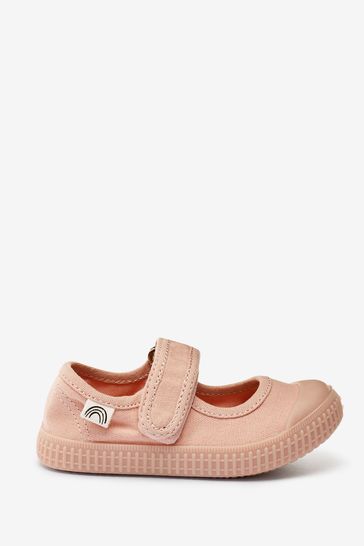 Pink Standard Fit (F) Canvas Mary Jane Pumps