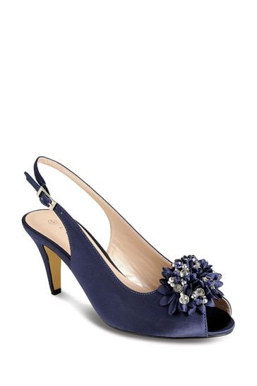 Satin navy clearance blue shoes