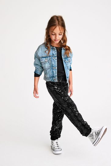 Buy Black Sequin Joggers 3 16yrs from Next Croatia
