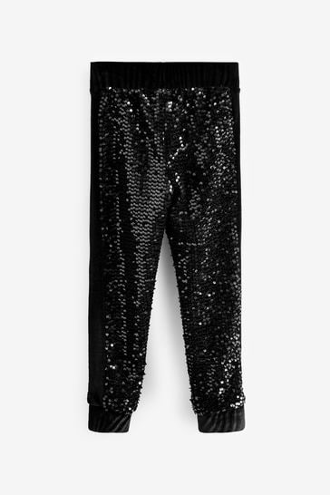 Black sequin shop jogger pants