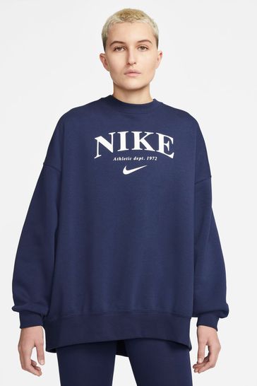 Nike Oversized Varsity Logo Crew Sweatshirt