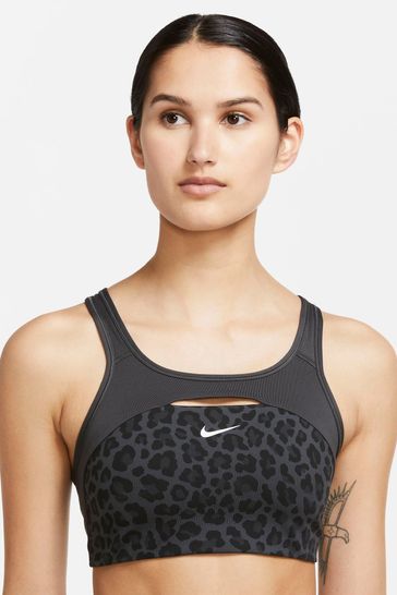 Nike Swoosh Medium Support Non Padded Sports Bra Leopard Size MEDIUM •New