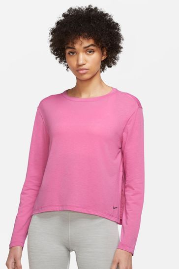 Nike Pink Yoga Dri-FIT Long Sleeved Top