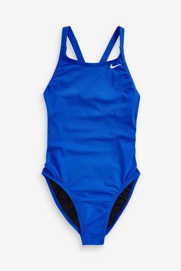 Nike Bright Blue Hydrastrong Solid Fastback Swimsuit
