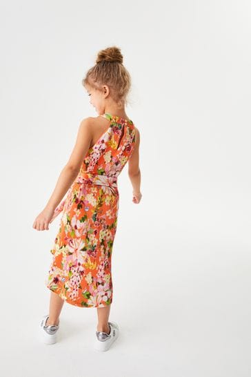 Buy Baker by Ted Baker Orange Pleated Dress from Next Luxembourg