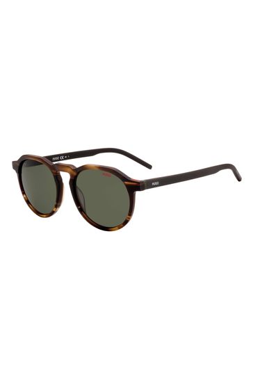 HUGO Tortoiseshell Brown Round Sunglasses