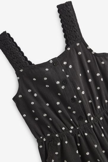 Buy Monochrome Crochet Strap Jumpsuit 3 16yrs from Next Luxembourg