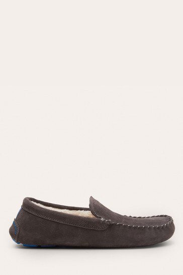 Boden Grey Moccasin Slippers