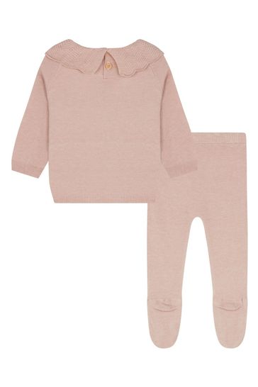 F&F Mini Hinch Pink Frill Knitted Cashmere Set