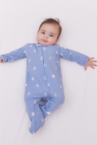 aden + anais Comfort Knit Blue Moon Baby Sleepsuit