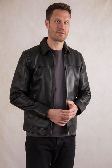 Lakeland Leather Renwick Collared Leather Black Jacket