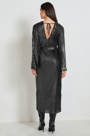 Metallic on sale stripe dress