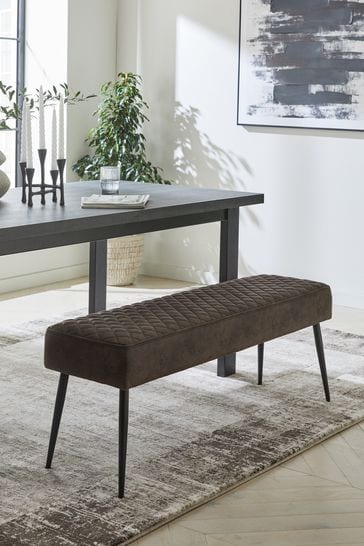 Bourgoin faux top leather bench