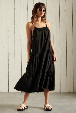 Superdry Black Jersey Midi Dress