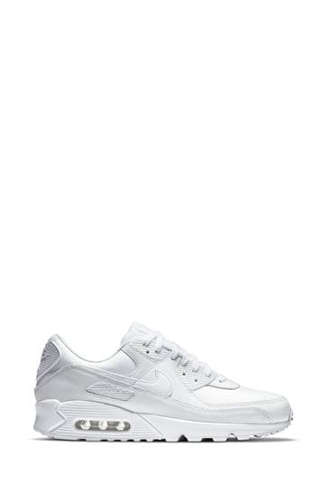 Buy Nike White Air Max 90 Leather Trainers from Next Poland