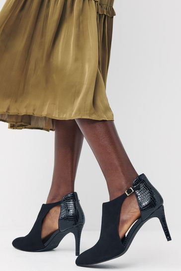 Black Regular/Wide Fit Forever Comfort® Open Side Skinny Heel Shoe Boots