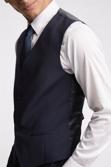Ted Baker Navy Blue Premium Panama Suit Waistcoat