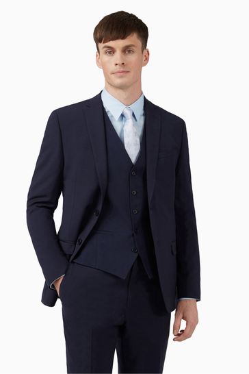 Buy Ted Baker Premium Navy Blue Wool Panama Slim Suit Jacket from Next Luxembourg