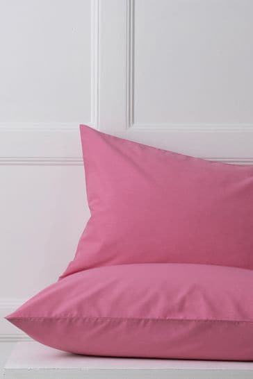 Set of 2 Bright Pink Cotton Rich Pillowcases