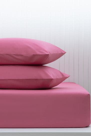 Bright Pink Cotton Rich Deep Fitted Sheet