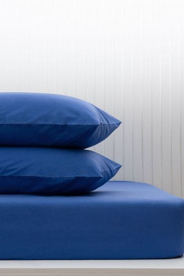 Dazzling Blue Cotton Rich Fitted Sheet