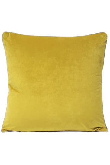 Riva Paoletti Cylon Yellow/Silver Grey Meridian Velvet Polyester Filled Cushion