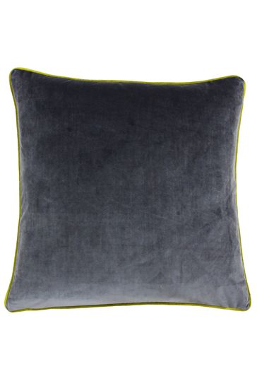 Riva Paoletti Charcoal Grey/Moss Green Meridian Velvet Polyester Filled Cushion