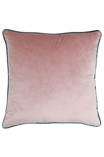 Riva Paoletti Blush Pink/Teal Blue Meridian Velvet Polyester Filled Cushion