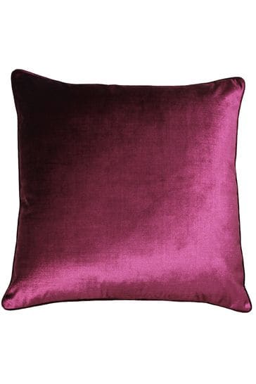 Riva Paoletti Cranberry Red Luxe Velvet Polyester Filled Cushion