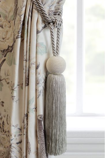 Laura Ashley Dove Grey Theodora Tassel Curtain Tie Back