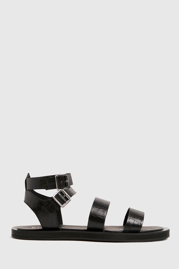 Buy Schuh The Edit By Schuh Petra Croc Leather Sandals from Next Luxembourg