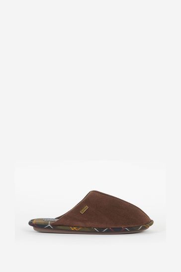 Barbour® Foley Brown Suede Mule Slippers