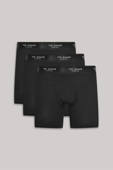 Ted Baker Black Cotton Boxer Briefs Three Pack