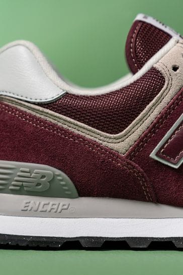 Mens new balance burgundy 574 trainers new arrivals