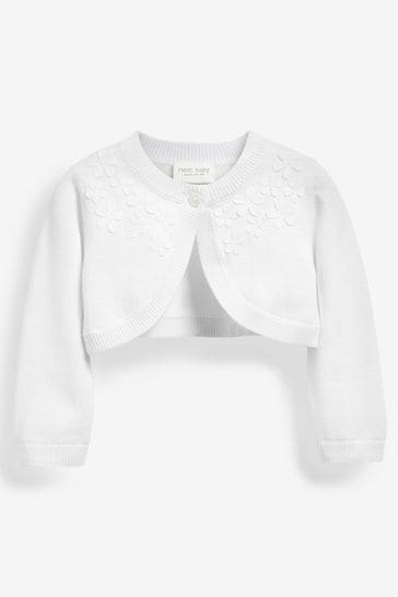 Next baby top girl white cardigan