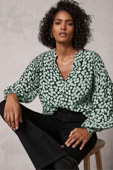 Mint velvet shop green blouse