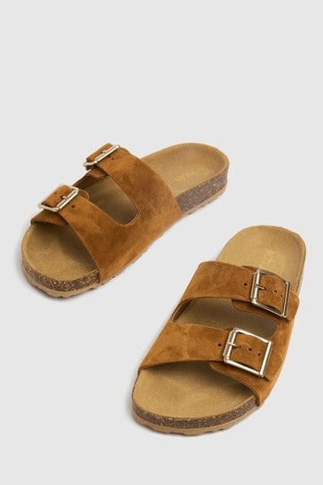 Buy Schuh Tan Trust Suede Double Buckle Sandals from Next Ireland