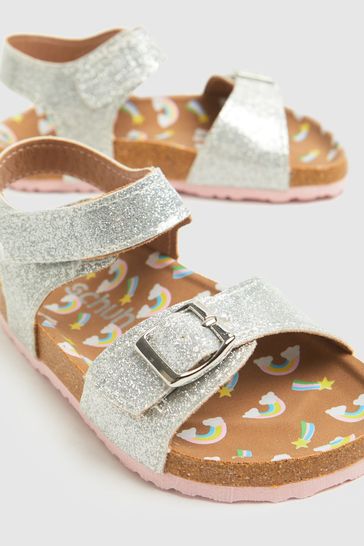 Buy Schuh Silver Tropical Glitter Sandals from Next Latvia