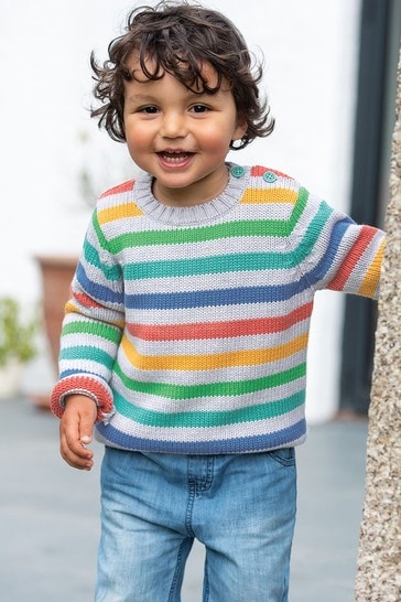 Buy Frugi Grey Organic Knitted Rainbow Jumper from Next Ireland
