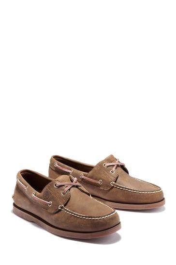 Timberland 2 Eye Leather Brown Boat Shoes