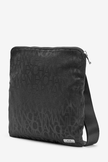 Buy Armani Exchange Black Multi Logo Cross-Body Bag from Next Latvia