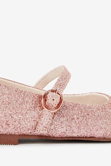 Pink glitter flats womens top