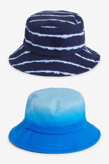Blue Dip/Tie Dye 2 Pack Bucket Hats (3mths-10yrs)